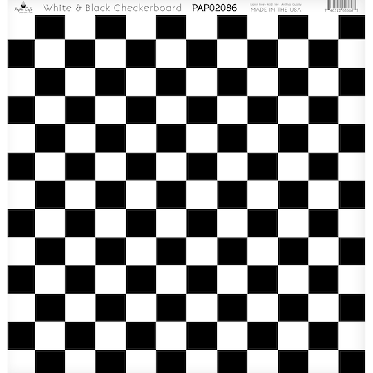 Paper Caf&#xE9; White &#x26; Black Checkerboard 12&#x22; x 12&#x22; Cardstock, 15 Sheets